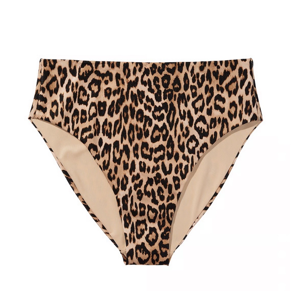 Leopard Print High-Waisted Bikini Bottom